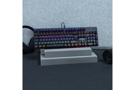 Everest KB-MK1 Lumos Siyah USB Rainbow Aydınlatmalı Blue Switch Full Anti-Ghosting Mekanik Gaming Oyuncu Klavye