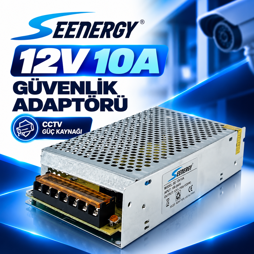 Seemergy SE-12V 10A Güvenlik Adaptör (Metal)