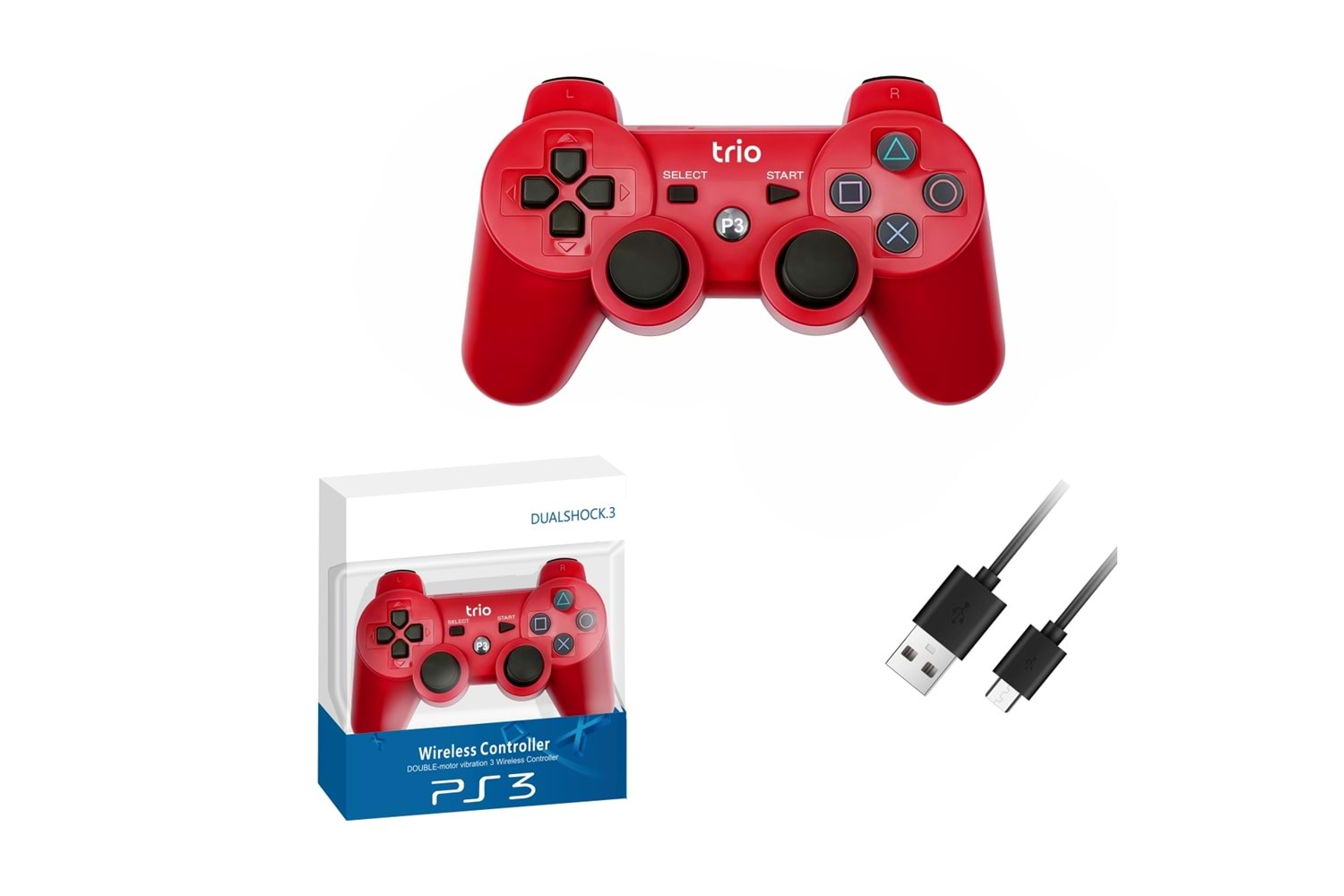 TRİO TR903K KIRMIZI PS3 KABLOSUZ OYUN KOLU